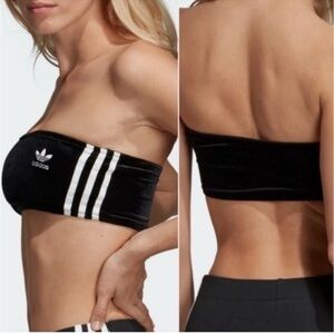 Adidas Black and White Strapless Top